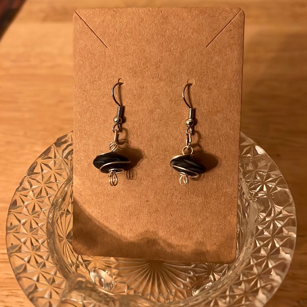 Wire Wrapped Dangle Earrings Handmade by Forte